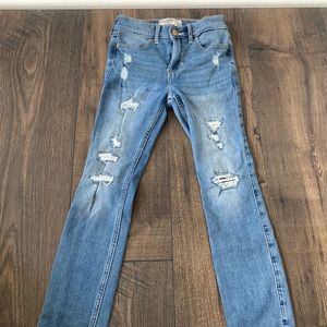Girls Abercrombie high rise jean leggings size 7-8